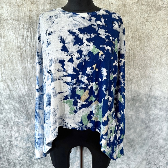 Akemi + Kin Tops - Akemi + Kin Asymmetrical Paint Print Long Sleeve - Small